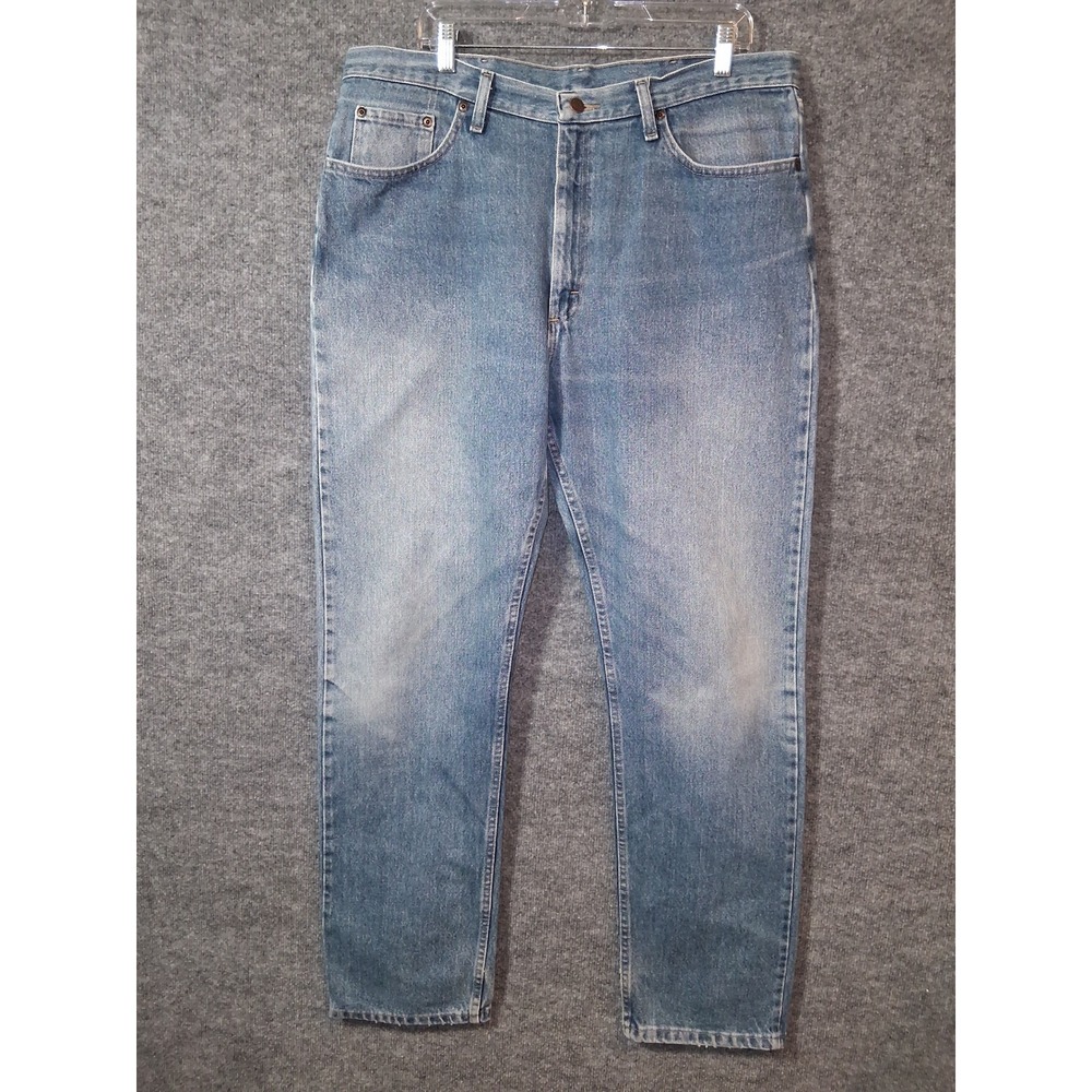 Y2K Wrangler Regular‎ Fit Jeans Mens 36x34 Light Wash Denim Pants Vintage Y2K